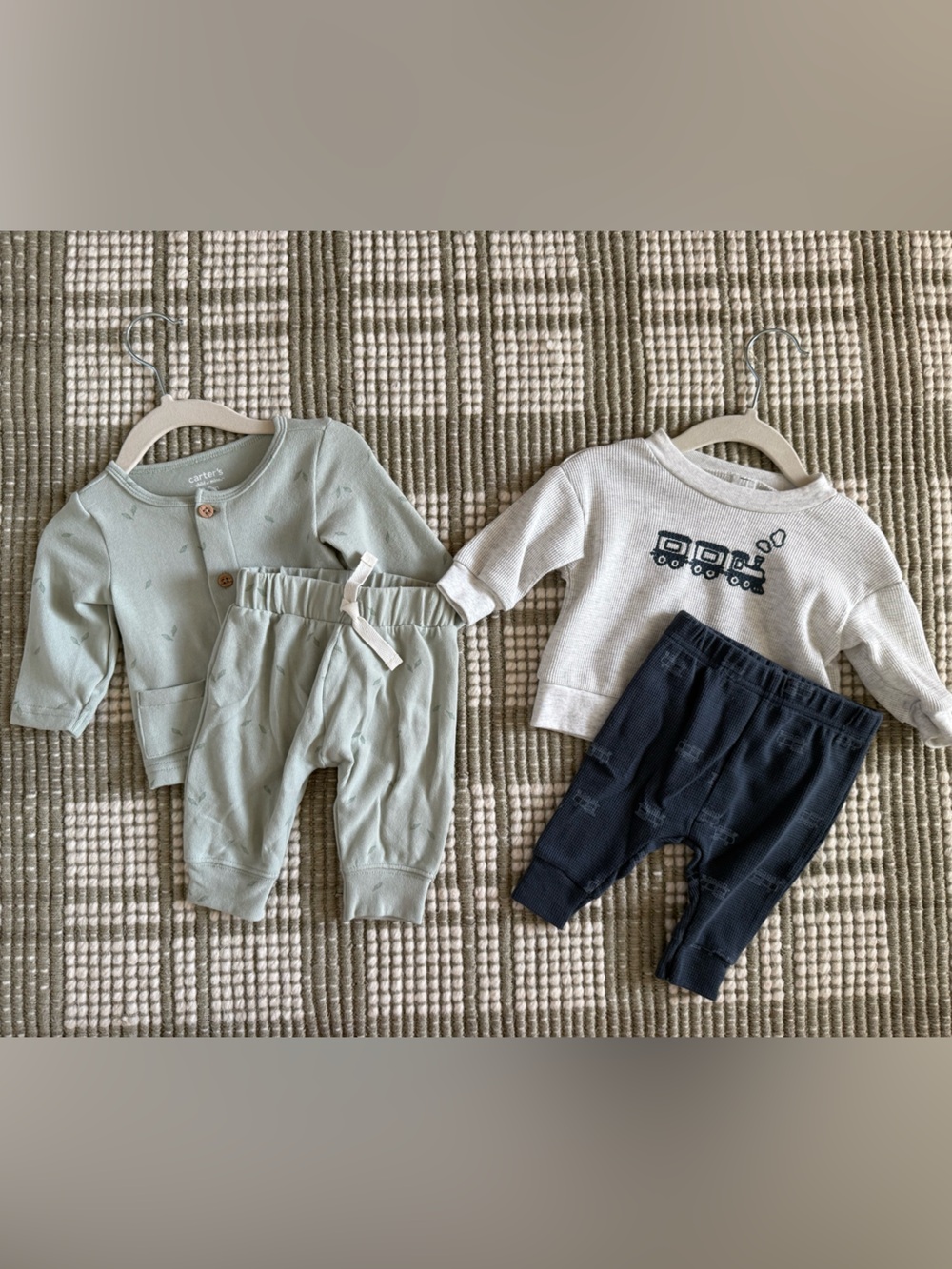 Carter's Sage Green and Navy Blue Kids Matching Sets